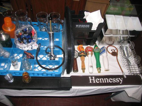 Bar Equipment Lot-Pull Handles, Glassware, Napkin Holders, Bottle Holders etc.