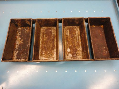 Used, 3 Count, Bread Baking Strap Pans - 4 Loaf Commercial, Needs Cleaning