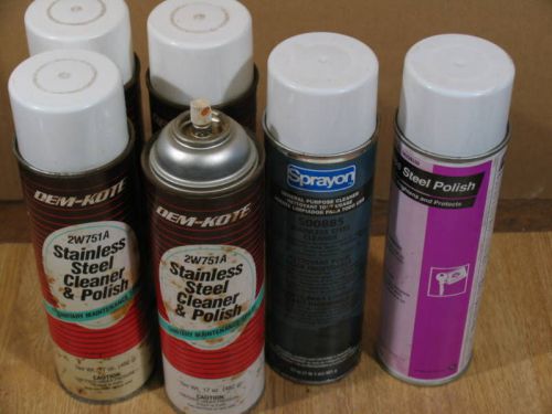 6 Cans Stainless Steel Cleaner Spray (Dem+SPRAYON+) b