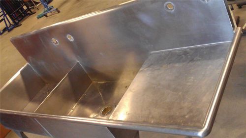 Stainless steel commercial 2 compartment sink 107 x 26 x 42 basin 26&#034; x 20&#034; x13&#034; for sale