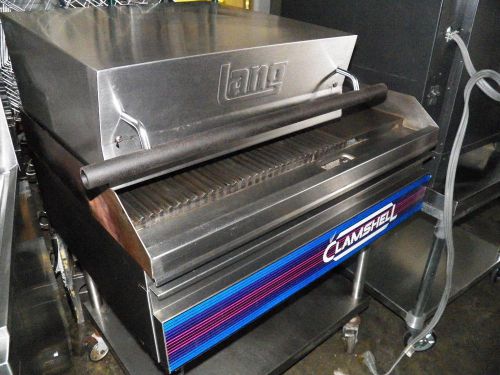 Gas grill with clamshell burners by lang manufacturing for sale