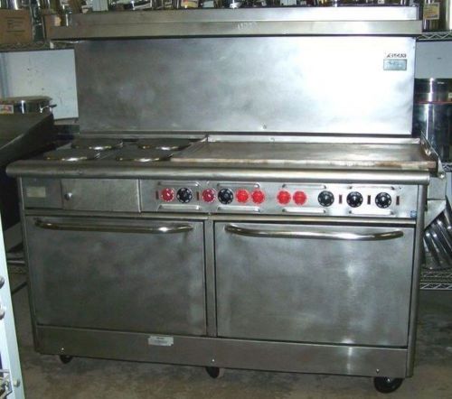 Vulcan 4 Burner Electric Range with 36 Inch Griddle and 2 Ovens Model: E-60X