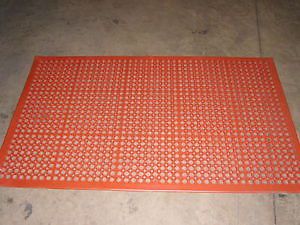 Anti-fatigue Rubber Kitchen Mat - Red Grease Resistant