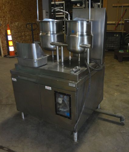HD COMMERCIAL GRADE&#034;MARKET FORGE&#034; DBL 20Qt NATURAL GAS SS STEAM  KETTLE STATION
