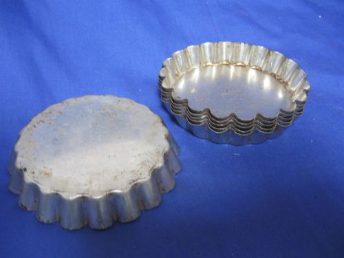 JB Prince Co 6 Pc Made in France Mold Petit Four Fluted Round Brioche Metal #15