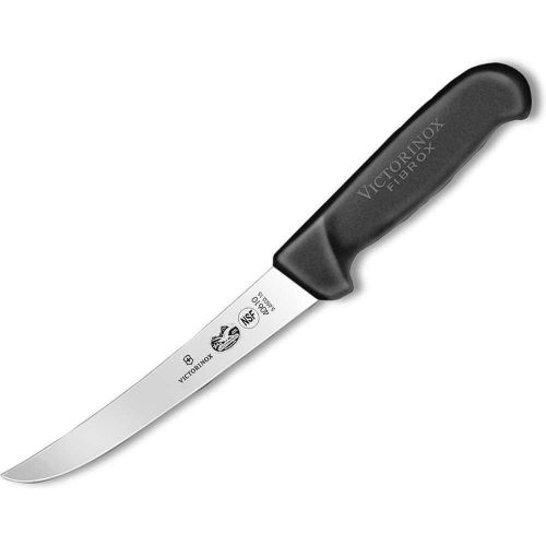 Victorinox 40610 Boning Knife 6&#034; Stiff Wide Curved Blade Black Fibrox