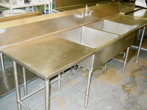 Sink 2 Compartment All Stainless-Steel with draining table in each side