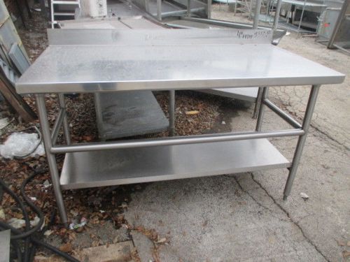 60&#034; all stainless steel work table with under shelf - 5&#039; - 5 feet  - flat top for sale