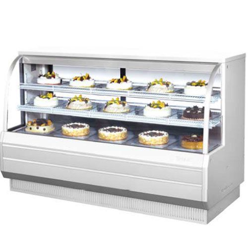 Turbo tcgb-72-2 display case, curved glass, bakery, refrigerated, 72-1/2&#034; long x for sale
