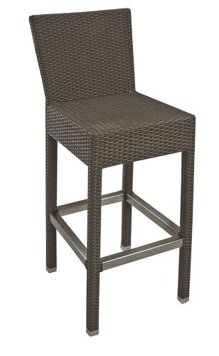 New Florida Seating Aluminum Outdoor Restaurant Bar Stool with Poly Weave