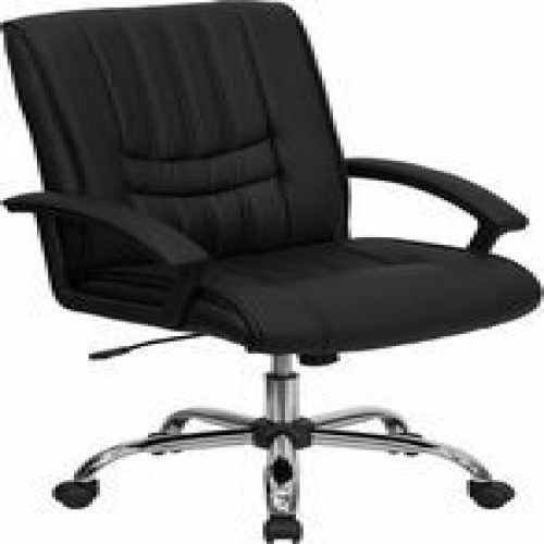 Flash furniture bt-9076-bk-gg mid-back black leather manager&#039;s chair for sale