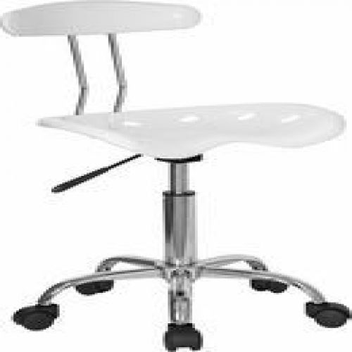 Flash furniture lf-214-white-gg vibrant white and chrome computer task chair wit for sale