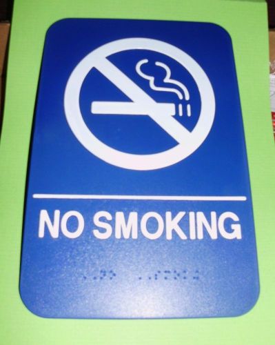 ADA NO SMOKING SIGN BRAILLE BLUE PUBLIC ACCOMMODATION APPROVEDbusiness or home
