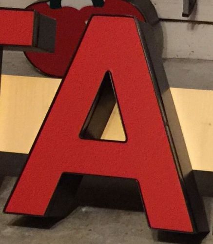 LARGE RED LED CHANNEL LETTER &#034;A&#034; INDOOR/OUTDOOR STORE FRONT SIGN WALL ART