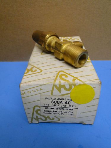 Superior valve company tuffy pack angle valve 1/4&#034; sae x 3/8 mpt 600a-4c* for sale