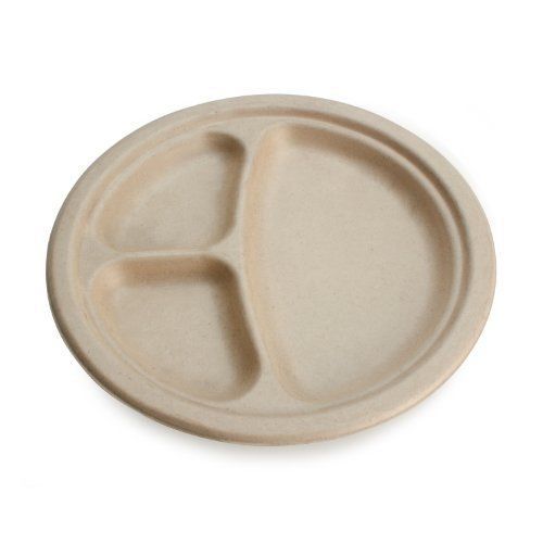Earths Natural Alternative 3-Compartment Round Plate  9-Inch  Case of 500