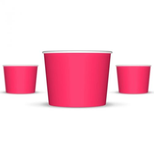 16 oz Pink Paper Ice Cream Cups - 1,000 / Case