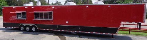 Concession trailer 8.5&#039;x53&#039; gooseneck event bbq smoker catering food (red) for sale