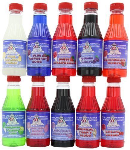 NEW Polar Cones Premium Snow Cone &amp; Shaved Ice Syrup  Flavor Variety Pack  Ten 1