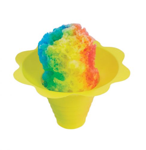Flower cups for serving shaved ice or snow cones 8 oz for sale