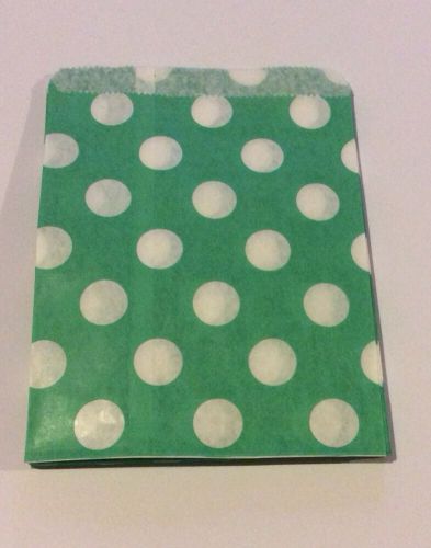 50 5x7 teal polka dot merchandise/ treat/candy/gift bag
