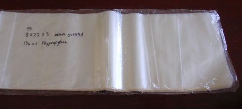 200 Gusseted 8 x 22 x 3 Polypropylene Bags