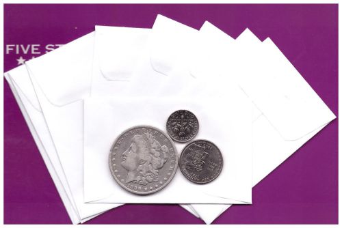 (100) white envelopes 24lb for coins/small parts envelopes 2-1/4&#034; x 3-1/2&#034; for sale