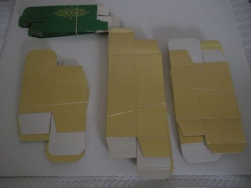 Lot of 32 Gold and Green Foil Gift Boxes - New - Flat to Be Folded