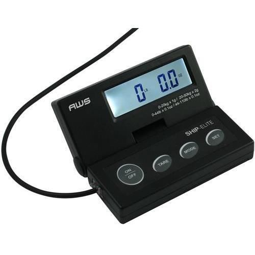 Aws se-50 low profile shipping scale with backlit lcd and 110-pound capacity,blk for sale