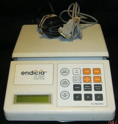 Used Endicia ES 2200  22 Lbs. Postage Scale With User Manual