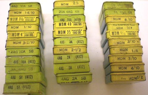 150 Fuses 4AG BUSSMANN &amp; LITTELFUSE,0.1-40 Amps, Some Slow Blow Others Fast USA
