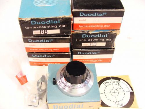 7 new - beckman duodial helipot rb 0-15 turn counting dial + mounting hardware for sale