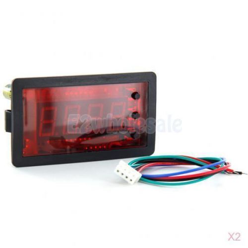 2x red  led display 4-digital dc12v 0-9999 up / down digital counter panel timer for sale