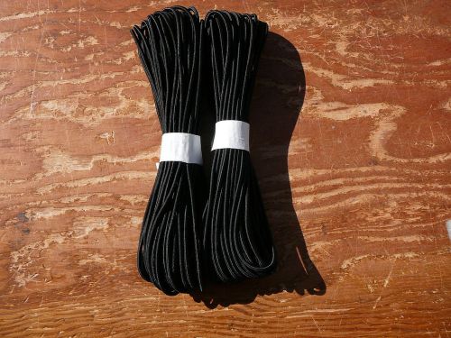 2 Pack Black MICRO Nylon coated rubber rope shock cord 2mm x 50&#039; MINI Bungee