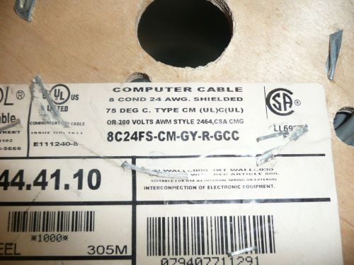 Carol Cable      8cond. 24 awg shielded computer cable 300V  1000ft C0744410