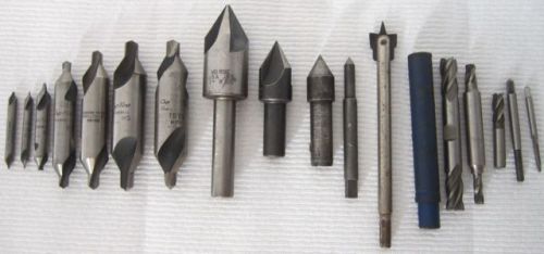 Lot 17 machinist drill bits-double end mills-spiral counter sinks-reamers-morse for sale