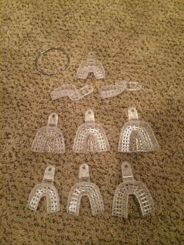 **BRAND NEW** Set of 9 Assorted DENTAL IMPRESSION TRAYS (Clear Plastic)