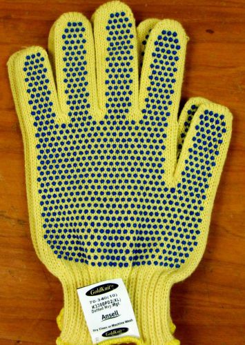 One pair ansell 70-340 goldknit heavy weight kevlar pvc dotted gloves x-large for sale