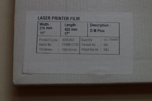 Laser Printer Film 11x17 perfect for screen printing [80+ Sheets]