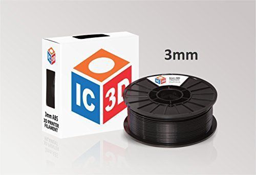 NEW IC3D 3mm ABS 3D Printer Filament 2lb Black - MADE IN USA
