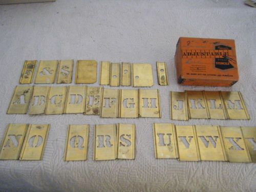 Vintage reese&#039;s adjustable brass stencil letters 3/4 inch - for sale