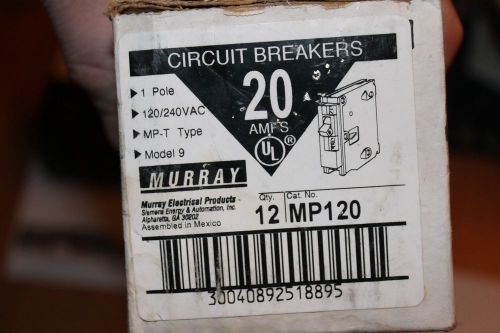New Murray MP120 20-Amp 1 Pole 120-Volt Circuit Breaker (qty 7)