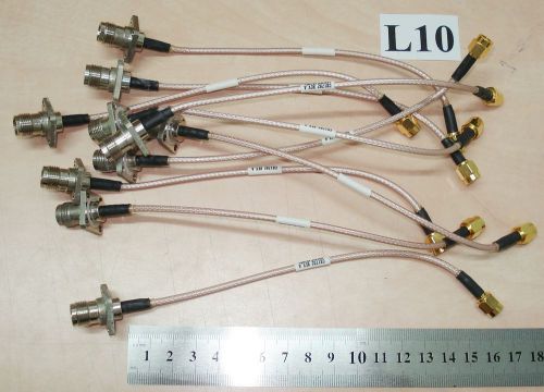 Lot of 10 Flexible Cables 17 cm, with Connectors SMA m - TNC f