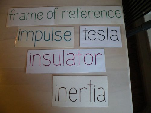 Physics word wall vocabulary for 1st year course for sale