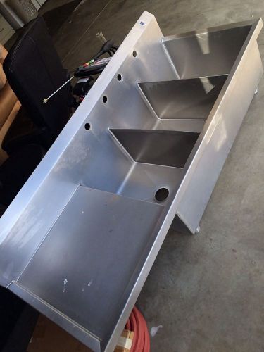 Custom made 3 compartment Stainless Steel Sink made by Kitchen manufacturing co.