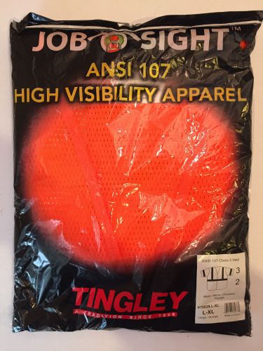 NEW Tingley V70029 Mesh Safety Vest  Large- X-Large  Orange
