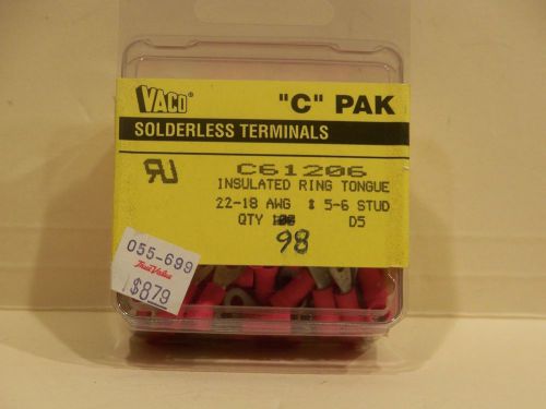 Solderless terminal  insulated ring terminal qty. 98  vaco # c 61206 for sale
