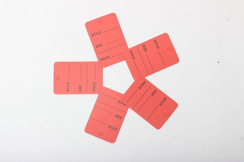 1000 Pcs Red Small GES 1 1/4 x 1 7/8 One Part Coupon Tag  Price Labels