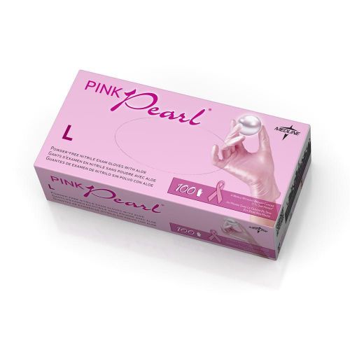 MEDLINE MIIPINK5086 - Pink Pearl Nitrile Exam Gloves - LARGE