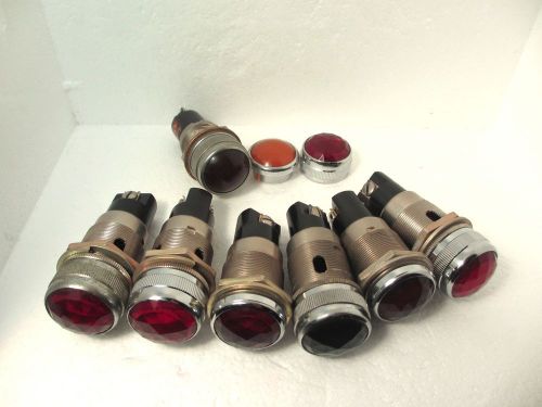6 nos dialco indicator light assemblies large 1&#034; jewels 75w 125v &amp; 1 used drake for sale